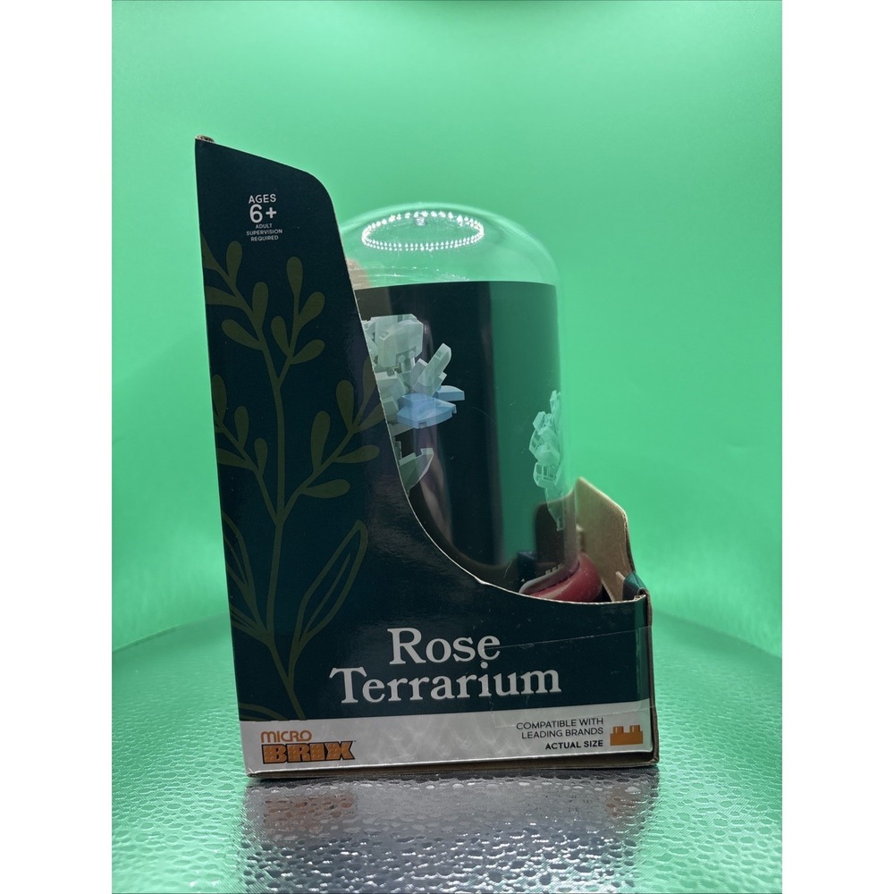 NEW Micro Brix Floral Terrarium ROSE Building Blocks Set Build Toy, 202 Pieces - Picture 4 of 6